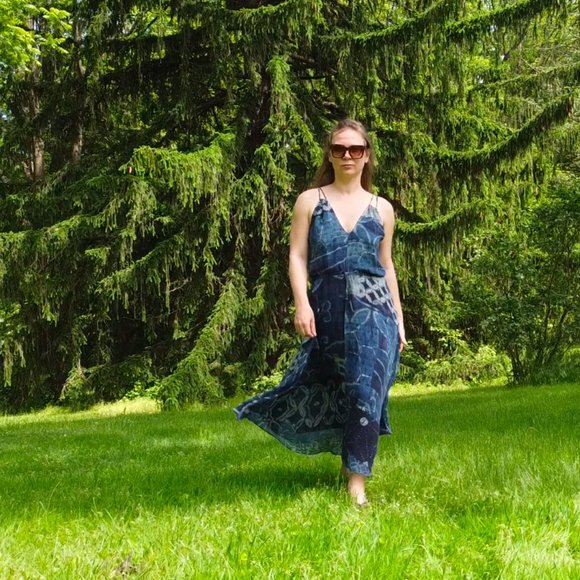 Ralph Lauren Genuine Silk Georgette Sea Flowy Maxi dress Polo Ralph Lauren Maxi - Picture 5 of 17